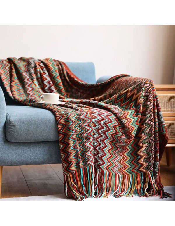 Bohemian sofa blanket blanket blanket knitting blanket office nap blanket air conditioning blanket hotel linen