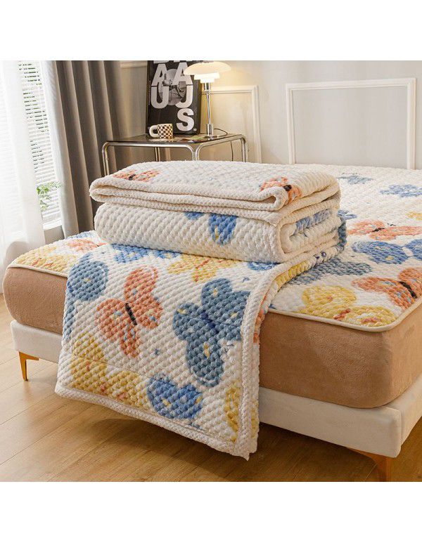  New anti-static jacquard small fresh blanket three layers warm thickened blanket soft blanket gift wholesale