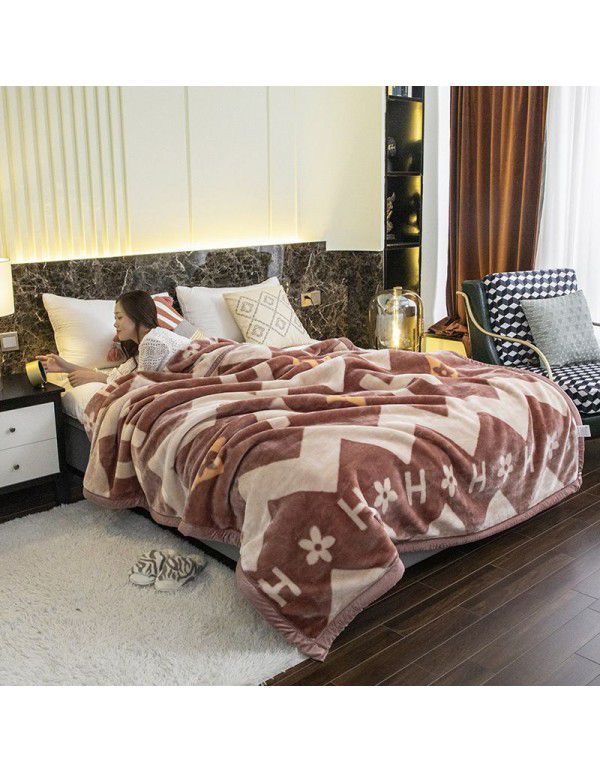 Raschel blanket thickened in winter, air conditioning, nap cover blanket, single dormitory, student flannel blanket, quilt