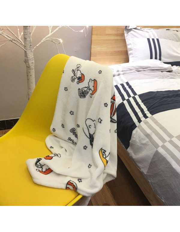 Air conditioner by children's wind Miffy rabbit autumn and winter blanket flannel cartoon blanket bed sheet trolley nap blanket