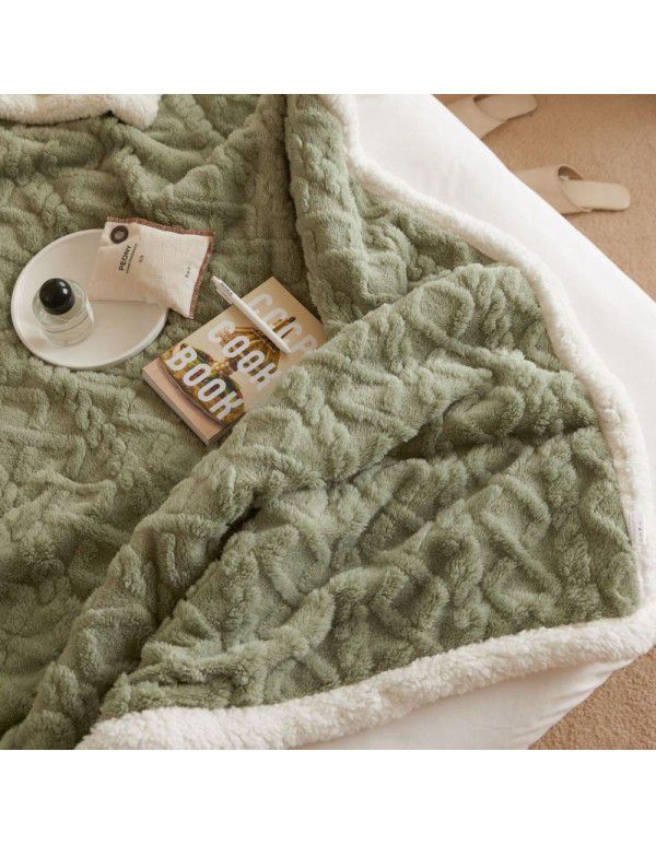 New Tafu plush blanket jacquard double-sided blanket soft and comfortable nap blanket thickened warm casual blanket