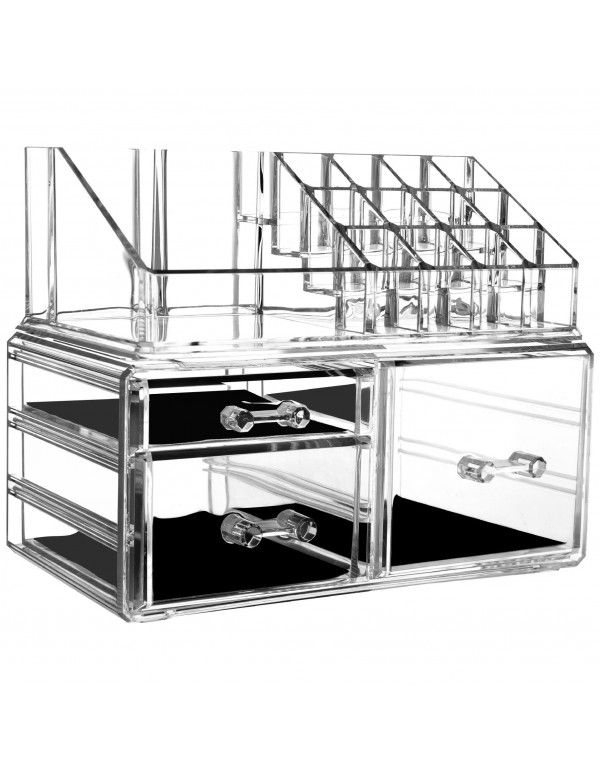 Acrylic drawer cosmetic storage box can be stacked on the dresser lipstick skin care product category shelf