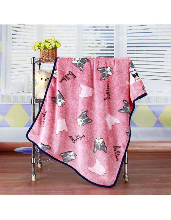 Fleece coral wool offset printing blanket Air conditioning room Office cover blanket Home leisure blanket Spot wholesale