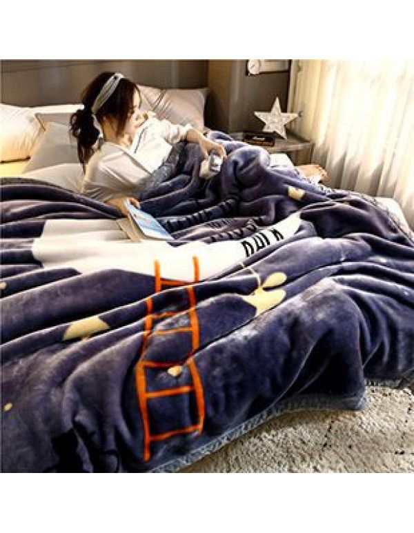 Wholesale blanket thickened double-layer winter raschel blanket single person double cartoon children's double-sided blanket