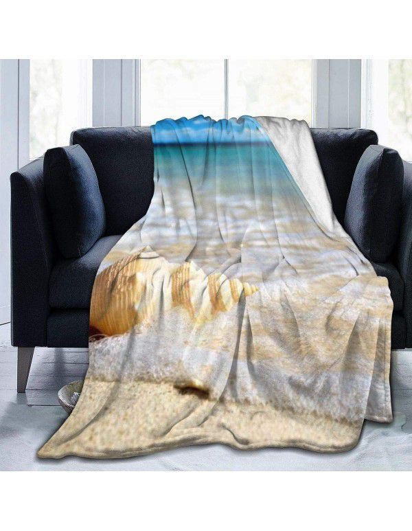 DIY blanket creative autumn and winter warm sofa cover blanket high-definition digital printing double-sided flannel air conditioning blanket