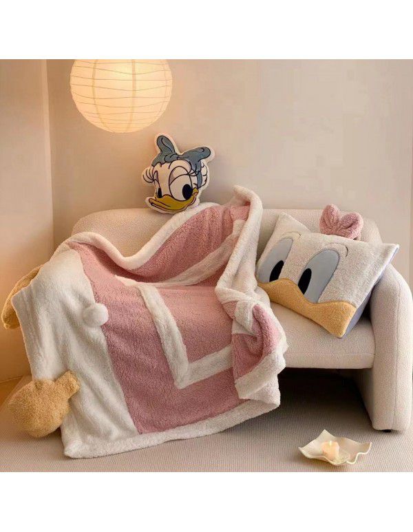 Sullivan Cartoon Winnie Bear Lamb Fleece Double Layer Thick Blanket Sofa Cover Blanket Office Lunch Break Air Conditioner Blanket