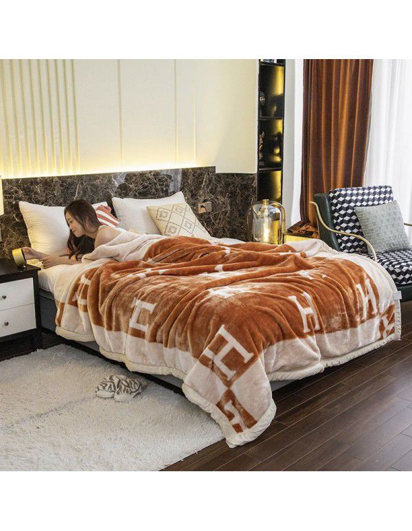 Raschel blanket thickened in winter, air conditioning, nap cover blanket, single dormitory, student flannel blanket, quilt