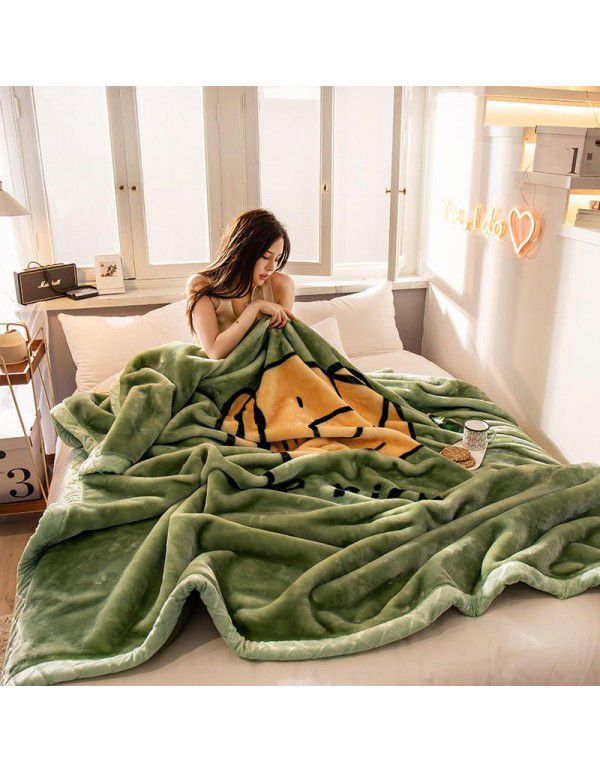 Wholesale blanket thickened double-layer winter raschel blanket single person double cartoon children's double-sided blanket