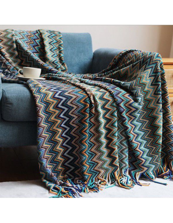 cross-border new Boxi Mia style sofa blanket knitting blanket office blanket air conditioning room blanket