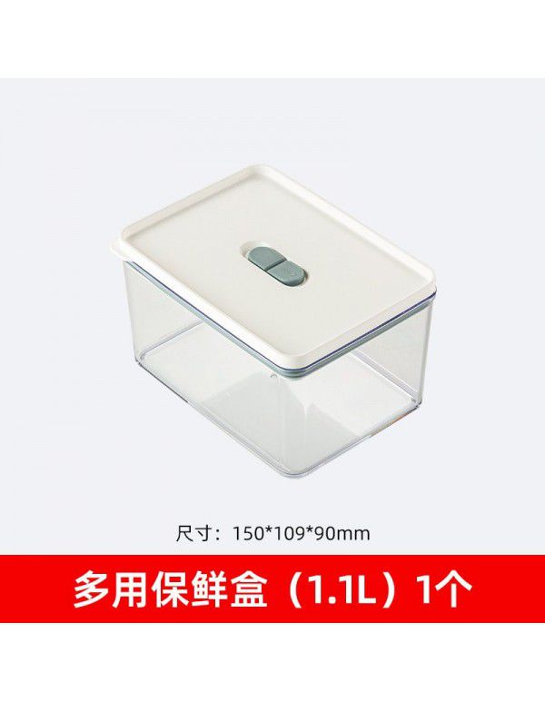 Kitchen refrigerator storage box Food grade transparent plastic sealed storage box Divided and stacked drip frozen fresh-keeping box