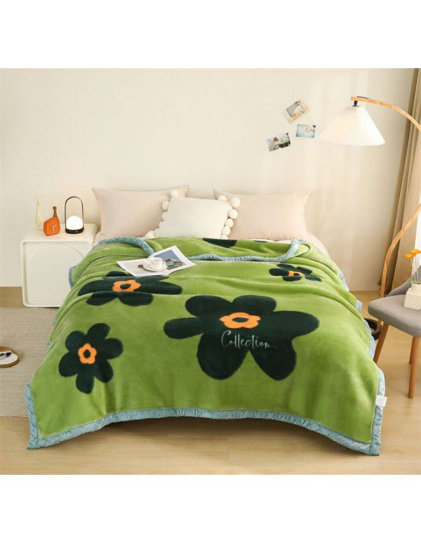 Raschel blanket thickened in winter, air conditioning, nap cover blanket, single dormitory, student flannel blanket, quilt