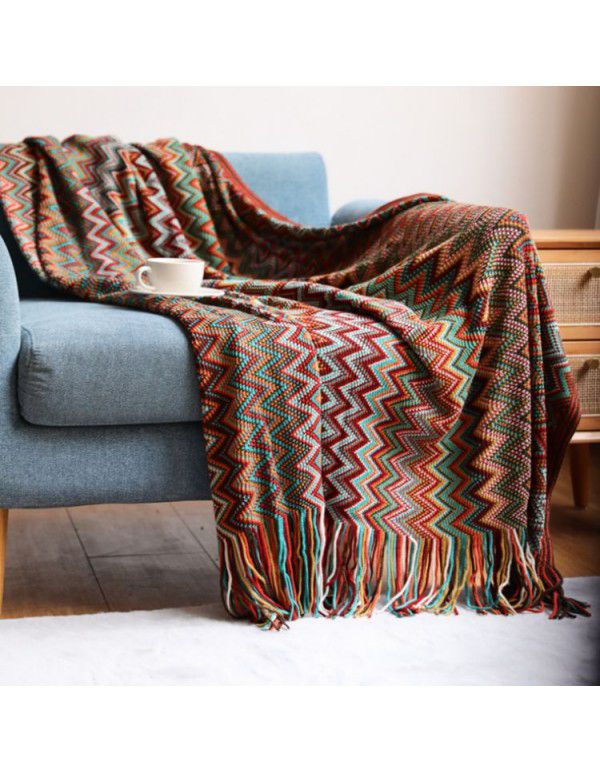 cross-border new Boxi Mia style sofa blanket knitting blanket office blanket air conditioning room blanket