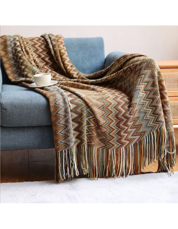 cross-border new Boxi Mia style sofa blanket knitting blanket office blanket air conditioning room blanket