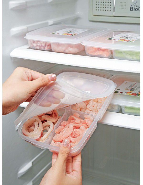 Frozen meat compartment box, refrigerator storage box, food subpackage, onion, ginger, vegetables, side dishes, frozen fresh-keeping box, storage box