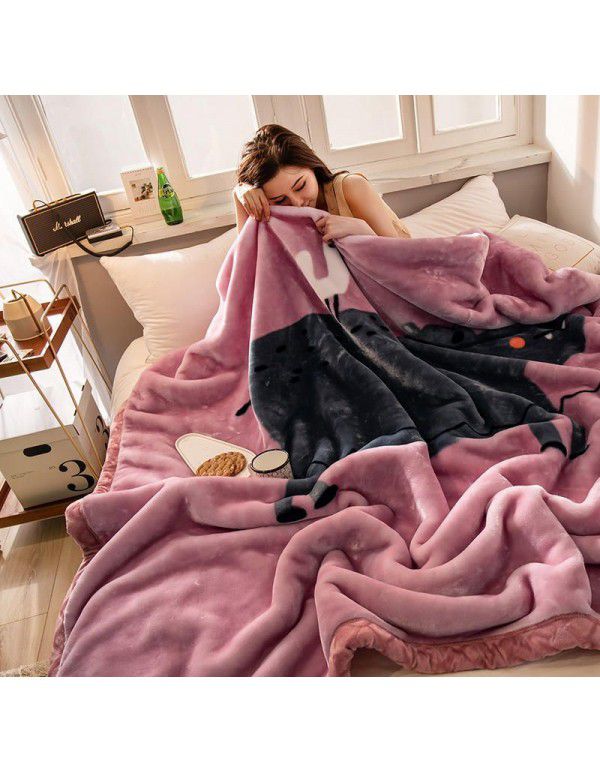 Wholesale blanket thickened double-layer winter raschel blanket single person double cartoon children's double-sided blanket