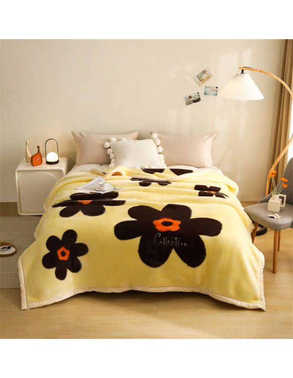 Raschel blanket thickened in winter, air conditioning, nap cover blanket, single dormitory, student flannel blanket, quilt