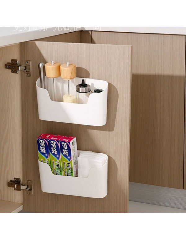 Multi functional hanging storage rack Sticking wall mounted storage box Bathroom cosmetics sundries sorting box Cabinet door storage