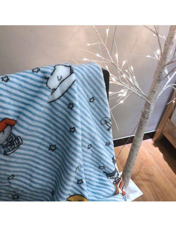 Air conditioner by children's wind Miffy rabbit autumn and winter blanket flannel cartoon blanket bed sheet trolley nap blanket