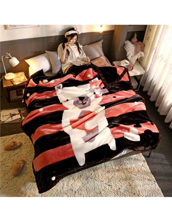 Wholesale blanket thickened double-layer winter raschel blanket single person double cartoon children's double-sided blanket