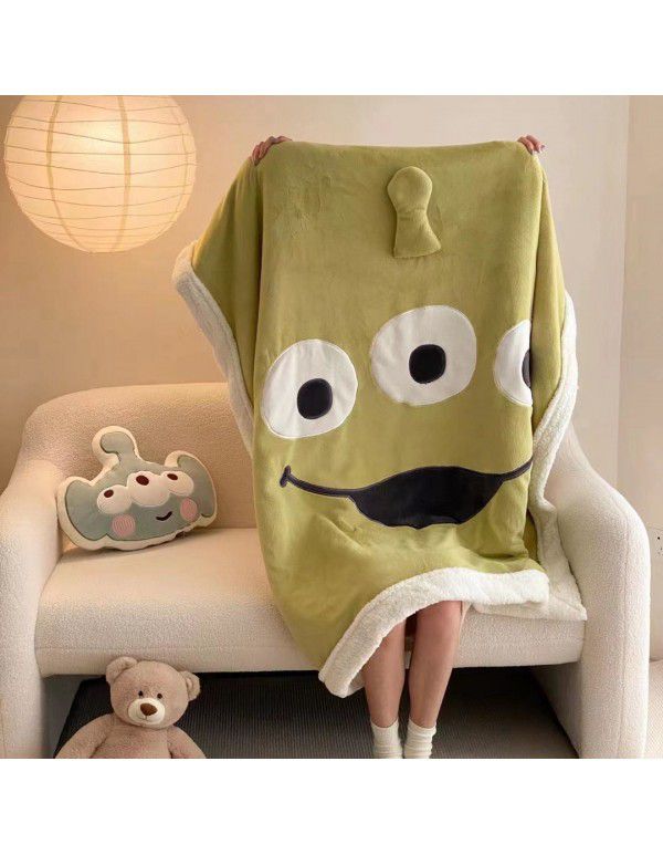 Sullivan Cartoon Winnie Bear Lamb Fleece Double Layer Thick Blanket Sofa Cover Blanket Office Lunch Break Air Conditioner Blanket