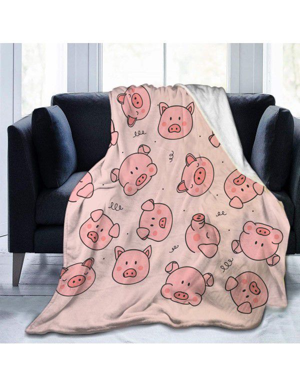 DIY blanket creative autumn and winter warm sofa cover blanket high-definition digital printing double-sided flannel air conditioning blanket