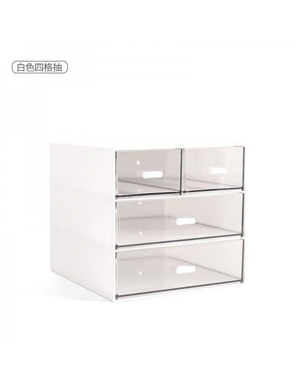 Simple drawer storage box Student desktop makeup box Transparent partition plastic storage jewelry arrangement shelf