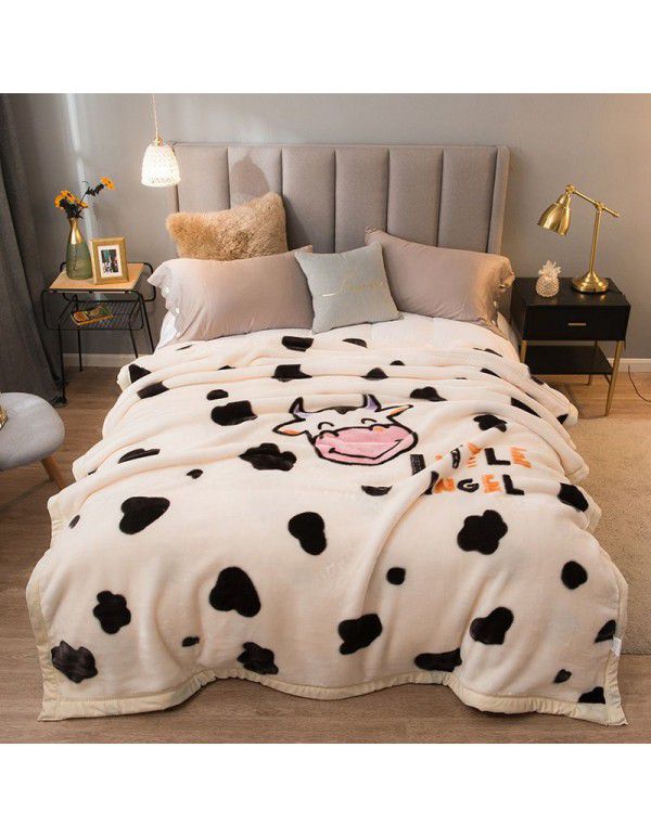 Raschel blanket thickened in winter, air conditioning, nap cover blanket, single dormitory, student flannel blanket, quilt