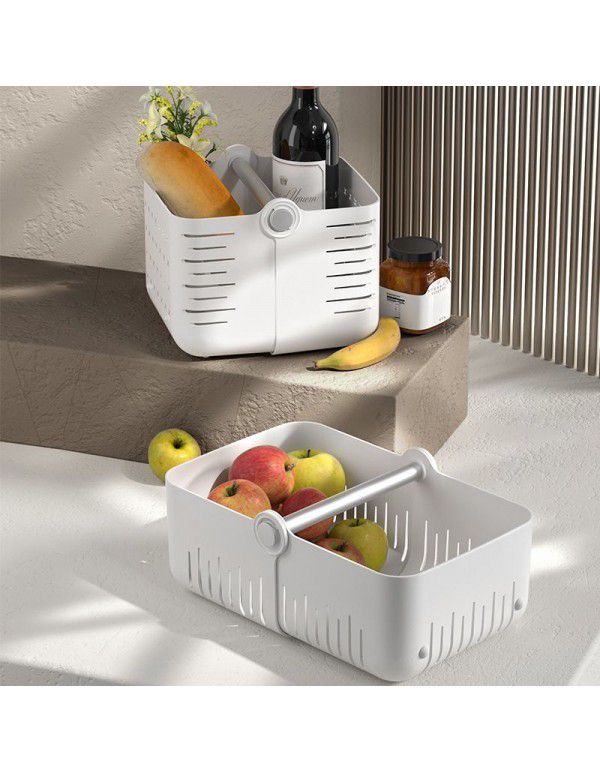 Kitchen folding storage basket Plastic bath basket Bathroom sundries storage basket Desktop storage basket