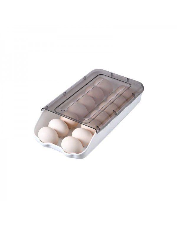 Factory batch household fresh-keeping tape cover kitchen storage box sorting tray drawer type stackable refrigerator egg box