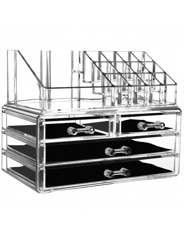 Acrylic drawer cosmetic storage box can be stacked on the dresser lipstick skin care product category shelf