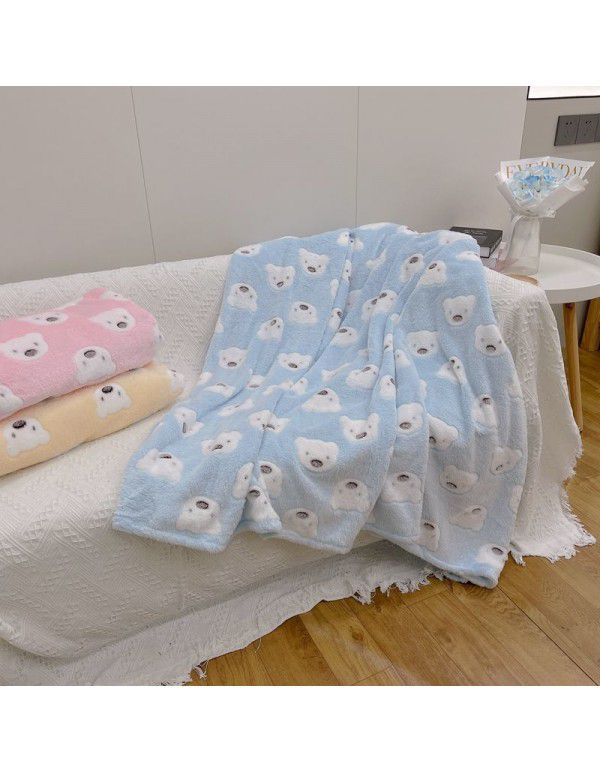 Air conditioner by children's wind Miffy rabbit autumn and winter blanket flannel cartoon blanket bed sheet trolley nap blanket