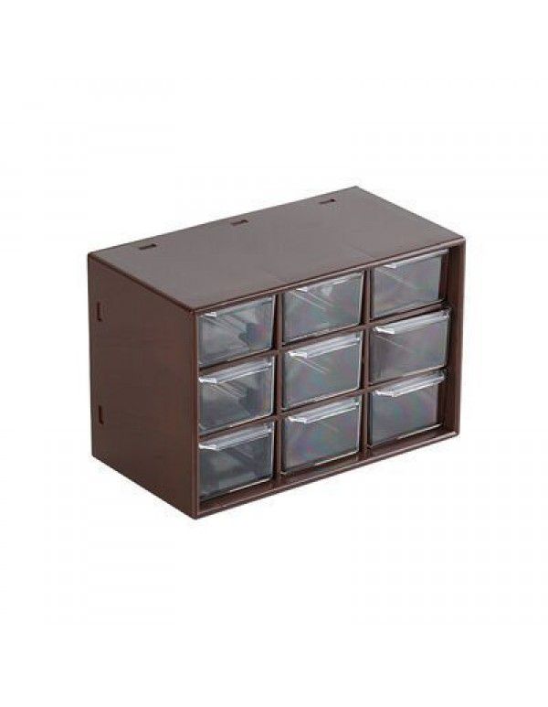 Ins Dustproof nine palace grid small drawer jewelry storage box dormitory desktop stationery jewelry hand account