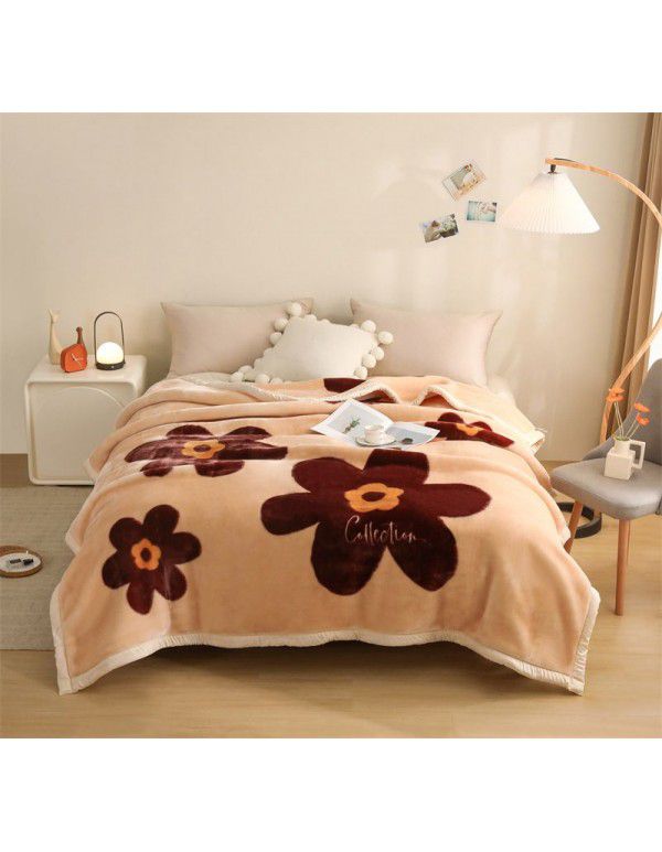 Raschel blanket thickened in winter, air conditioning, nap cover blanket, single dormitory, student flannel blanket, quilt