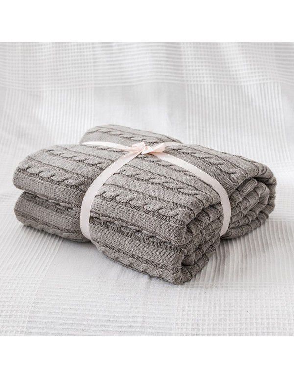 Cotton blanket, quilt, office sofa, small blanket, noon sleeping towel blanket, knitting, leisure blanket, coarse wool knitting