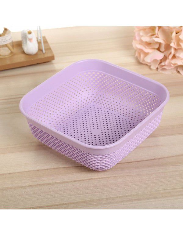 Plastic drain basket Desktop storage basket Multi specification vegetable and fruit kitchen storage basket Vegetable washing basket wholesale