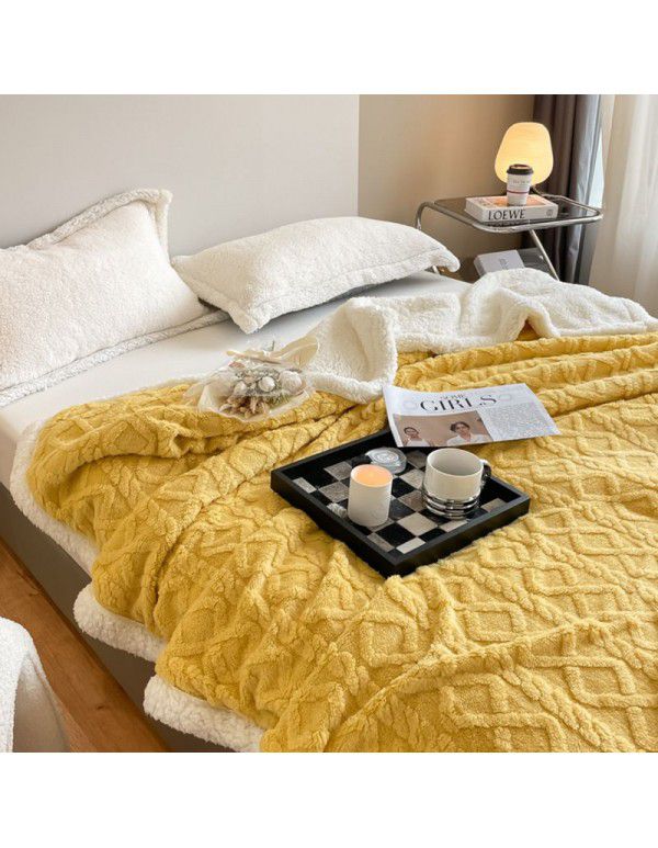 Fluorescent formaldehyde taff cashmere lamb blanket thickened warm blanket in autumn and winter sofa blanket car blanket blanket wholesale