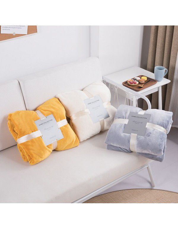 Cross border direct supply tassel ball blanket sofa dormitory blanket gift air conditioning blanket flange color solid wholesale