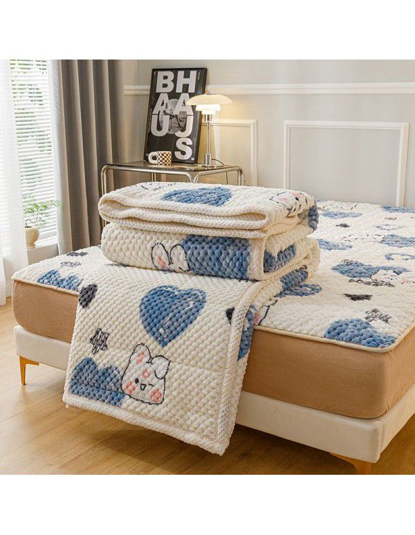  New anti-static jacquard small fresh blanket three layers warm thickened blanket soft blanket gift wholesale