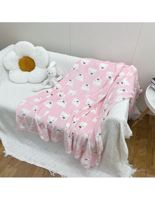 Air conditioner by children's wind Miffy rabbit autumn and winter blanket flannel cartoon blanket bed sheet trolley nap blanket