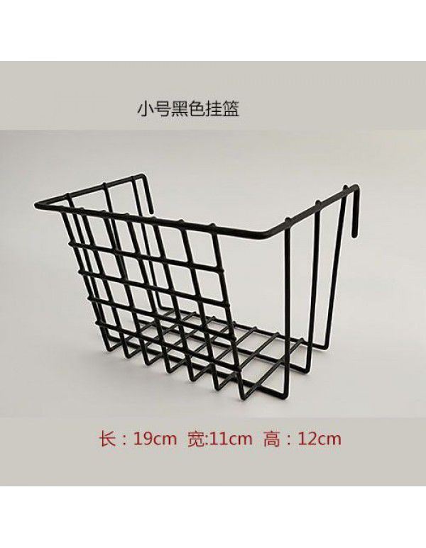 Ins hanging basket mesh black and white iron wire mesh plastic coated basket grid plastic dipping storage basket home