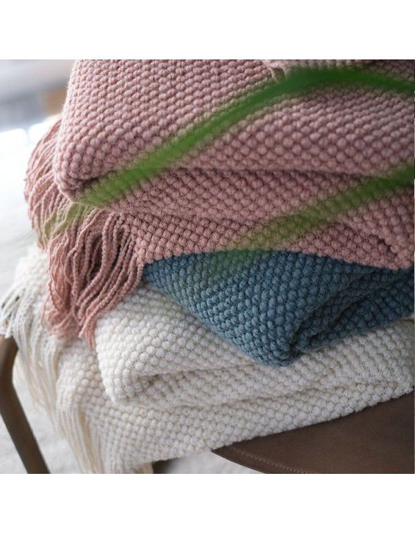 Autumn and winter thickened knitting cover blanket blanket leisure sofa blanket wool blanket Nordic solid color one hair factory stock