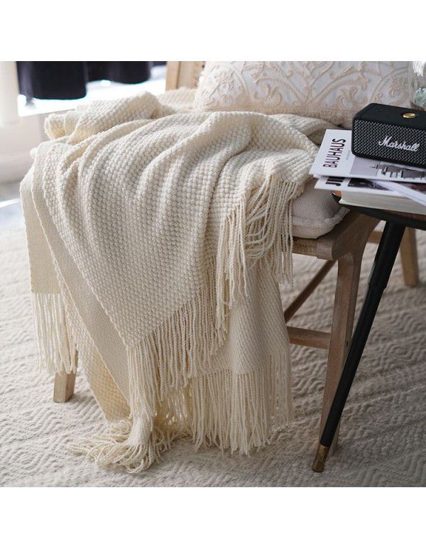 Autumn and winter thickened knitting cover blanket blanket leisure sofa blanket wool blanket Nordic solid color one hair factory stock