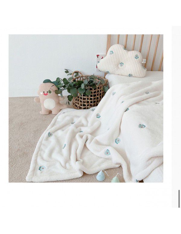 Korean ins style embroidered animal head children's blanket autumn and winter baby blanket blanket blanket blanket blanket blanket blanket blanket blanket blanket blanket blanket blanket blanket blanket blanket blanket blanket blanket blanket blanket