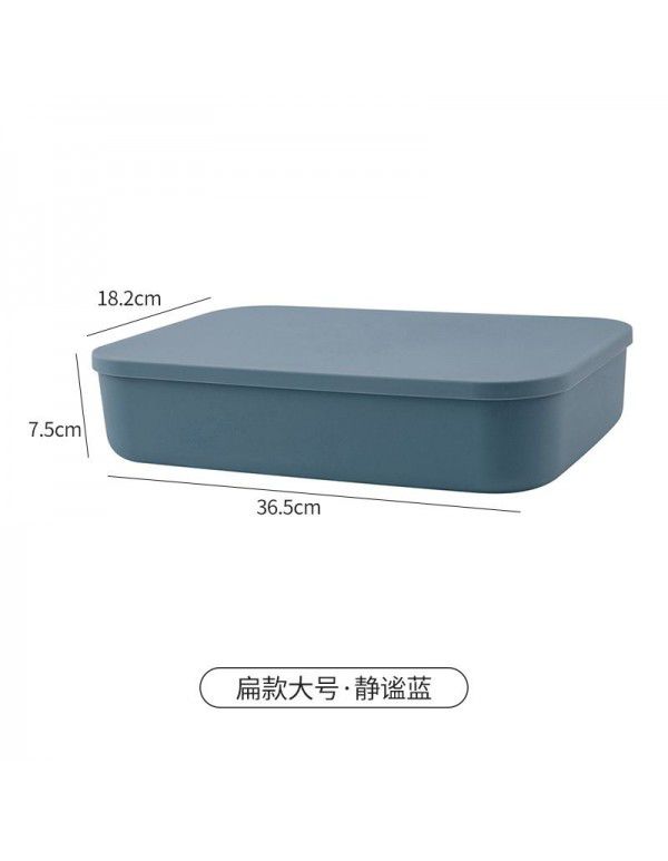 Sundry storage box Japanese plastic sorting box Snack dormitory desktop cosmetics storage basket with cover K