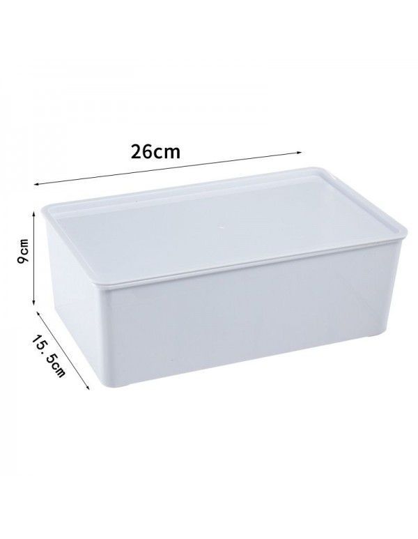 Transparent desktop compartment cosmetic storage box Multi functional sundries separation and sorting box Refrigerator storage with cover