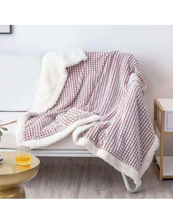 Double layer cut cashmere blanket Wholesale milk wool warm quilt cover coral wool thickened blanket Farai wool blanket