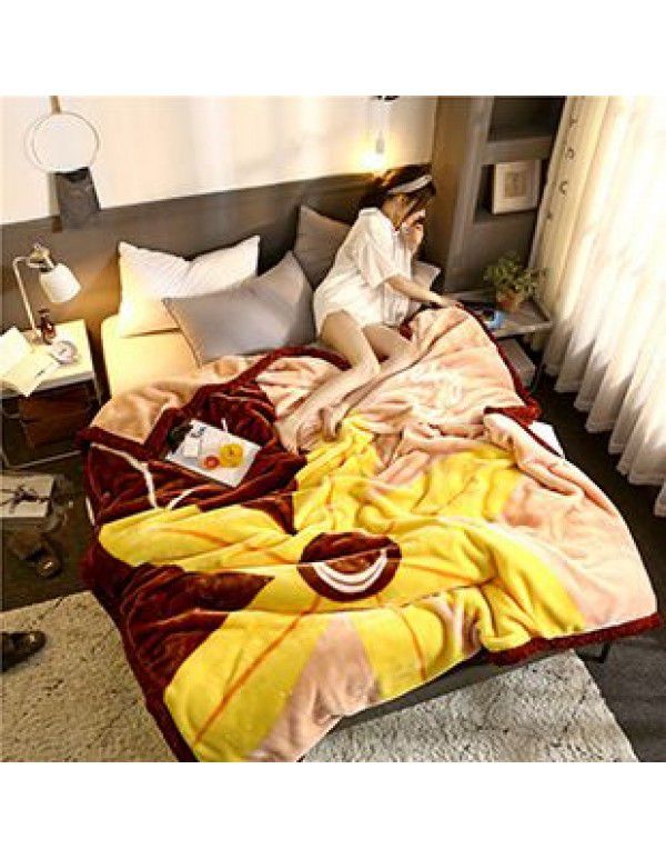 Wholesale blanket thickened double-layer winter raschel blanket single person double cartoon children's double-sided blanket