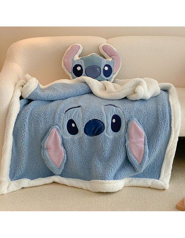 Sullivan Cartoon Winnie Bear Lamb Fleece Double Layer Thick Blanket Sofa Cover Blanket Office Lunch Break Air Conditioner Blanket