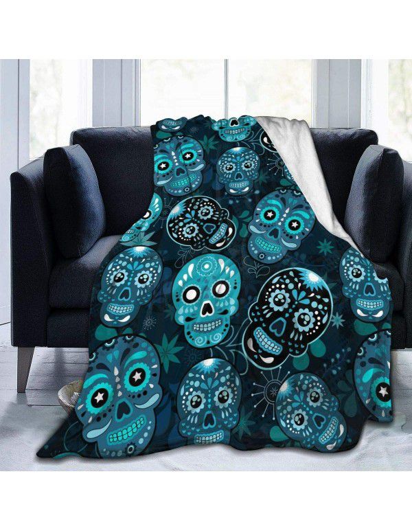 DIY blanket creative autumn and winter warm sofa cover blanket high-definition digital printing double-sided flannel air conditioning blanket