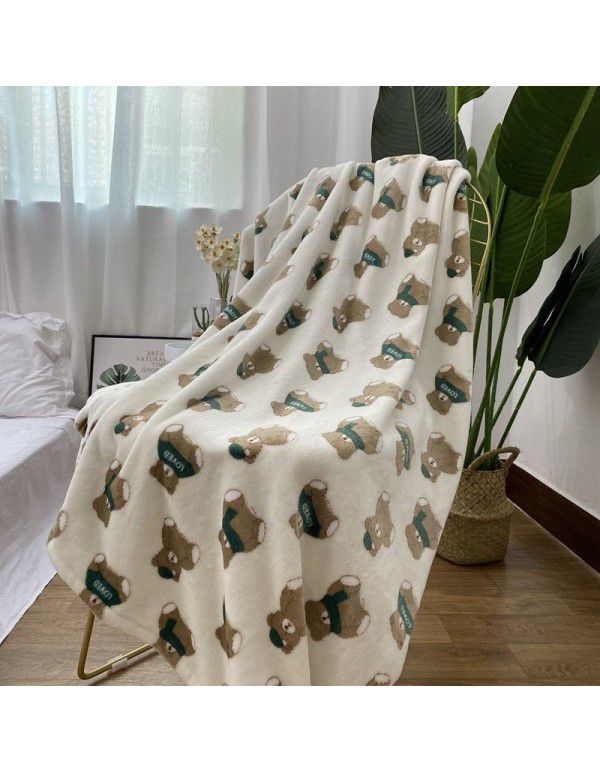 Air conditioner by children's wind Miffy rabbit autumn and winter blanket flannel cartoon blanket bed sheet trolley nap blanket